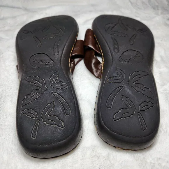 b.o.c. Brown Leather Cork Footbed Sandals - Size 8 - Picture 8 of 12